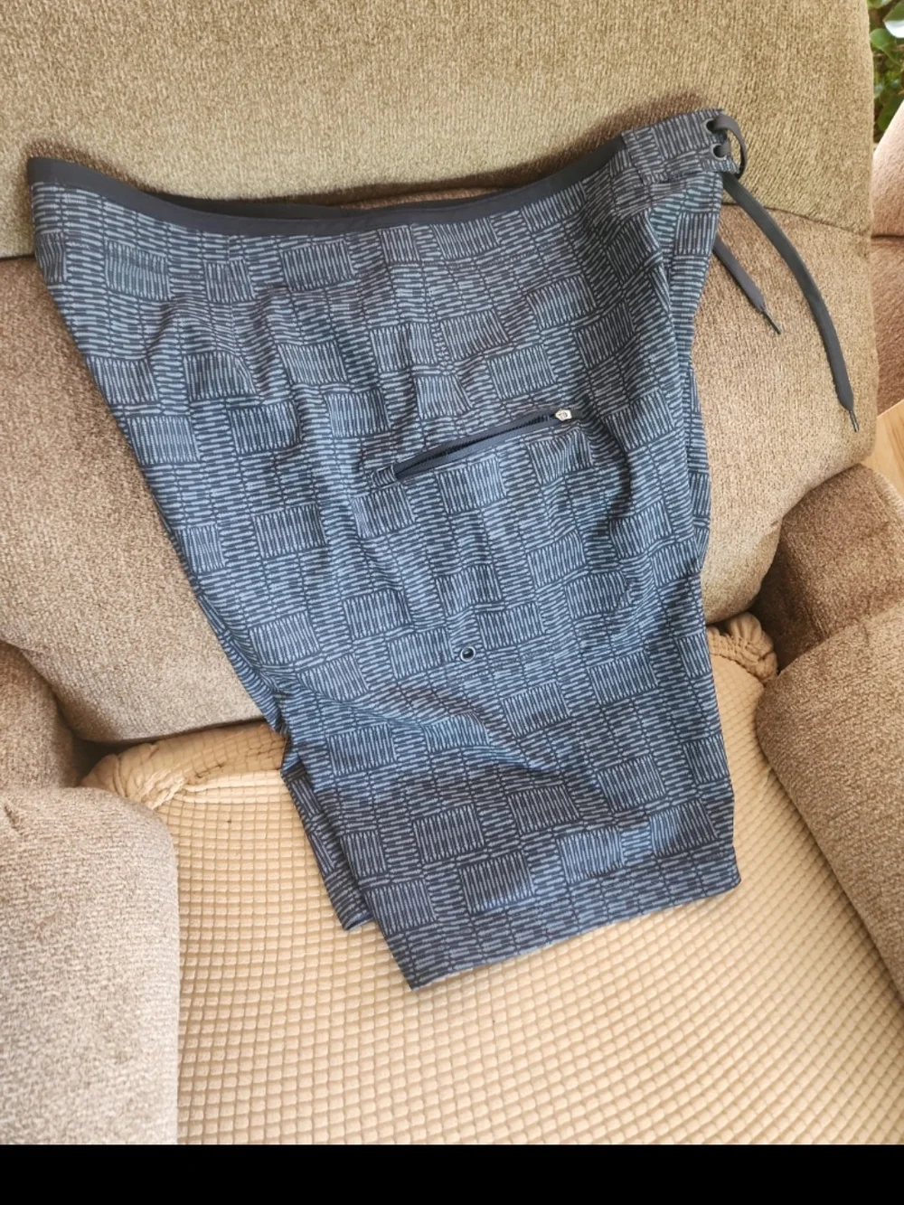 New prAna Men's Drawstring Swim/Board Shorts -36 Charcoal Pattern - Picture 7 of 7